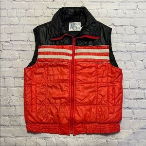 Vintage Alpine Ski Black Puffer Zip Vest M